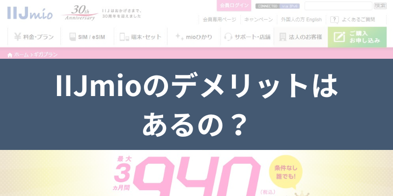 IIJmioのデメリットはあるの？